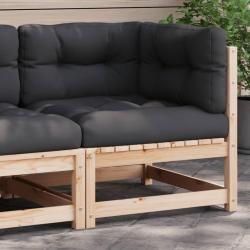 Canap&eacute; d'angle de jardin avec coussins bois de pin solide