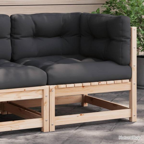 Canap� d'angle de jardin avec coussins bois de pin solide