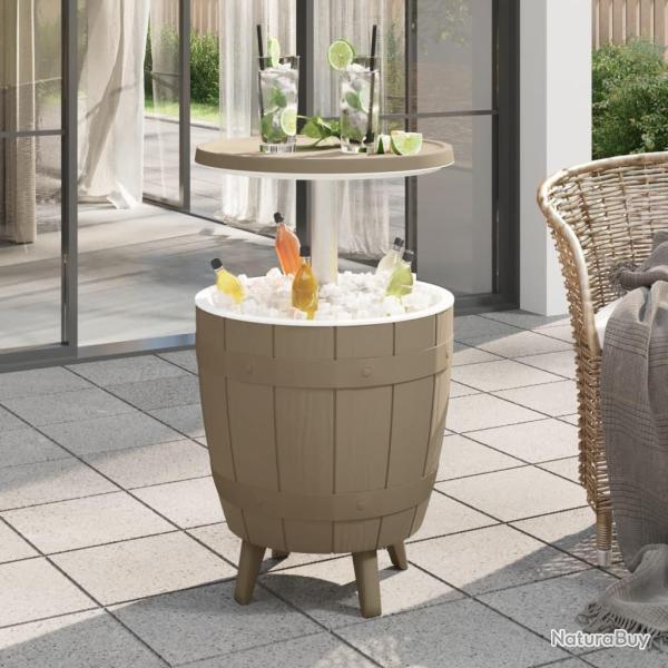 Table � glaci�re 3 en 1 marron clair polypropyl�ne
