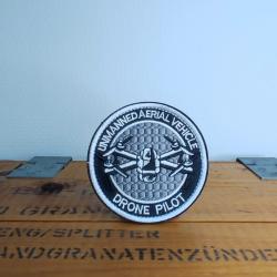 Patch Brod&eacute; Drone gris Airsoft