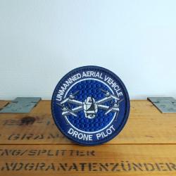 Patch Brod&eacute; Drone bleu Airsoft