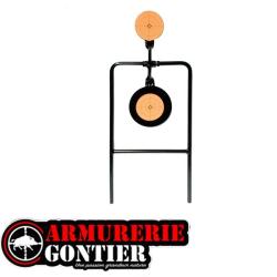 Portant 2 cibles acier - Gongs 7,5 cm et 11 cm