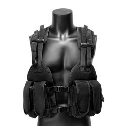 Chest Rig Tactique MOLLE R&eacute;glable Noir Porte-Chargeurs Airsoft Chasse Paintball Outdoor L&eacute;ger