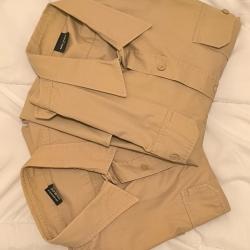 LOT DEUX CHEMISES MIL-TEC BEIGE TYPE US