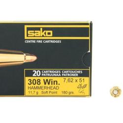 BALLES 308 WIN HAMMERHEAD 180GR - SAKO MUNITION