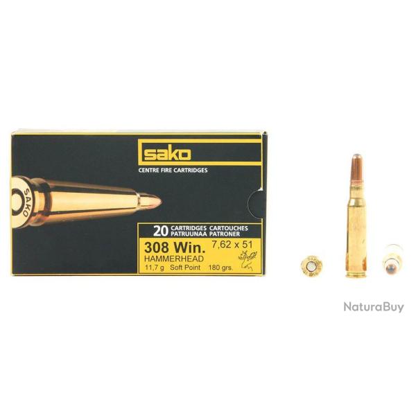 BALLES 308 WIN HAMMERHEAD 180GR - SAKO MUNITION