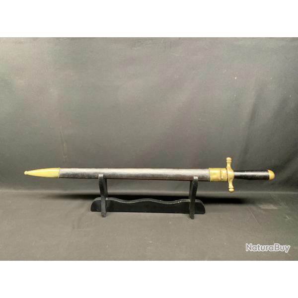 ANCIEN IMPOSANT GLAIVE MILITAIRE 1845 LAME COULAUX KLINGENTHAL DOUBLE POINCONNEE, LOUIS-PHILIPPE