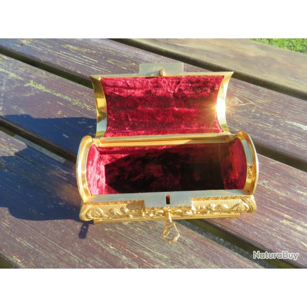 Ancien coffret/boite � bijou en Bronze dor� - FRANCE (Vers 1960)