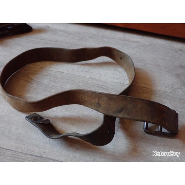1905 Ceinturon, ceinture en cuir, pour �tui pistolet Suisse ou baionnette Rubin Schmidt.