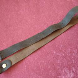 Bretelle originale de fusil Lebel en cuir retourn&eacute;. Boucle &agrave; ardillon. Piou piou. 1914. WW1.