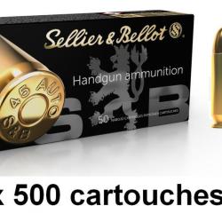 CARTOUCHES Sellier & Bellot 45 ACP 230GR FMJ 10 boites pour 500 munitions