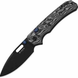 Couteau Kizer Outposter Lame Acier Nitro-V Manche Micarta Norplex Noir Button Lock Clip KIV3802BDA2