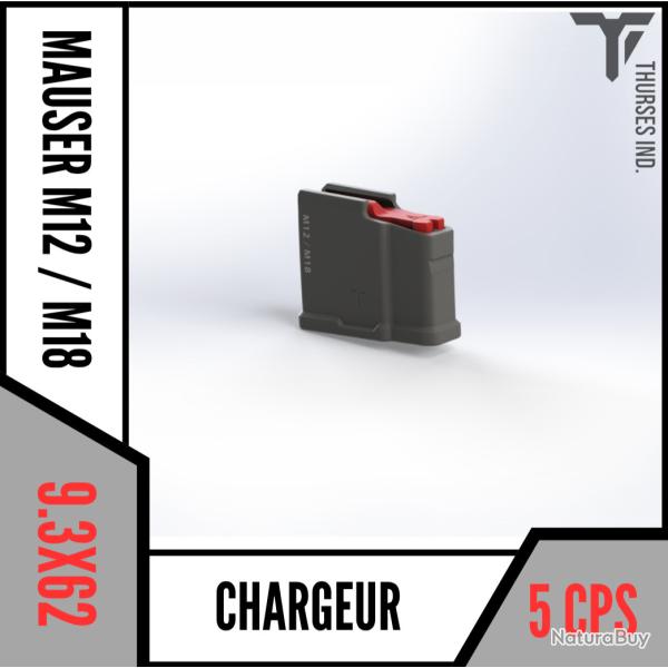 chargeur mauser / sauer M18/ S10/ S11/ M12/ S101/ S100 9.3x62... 5 coups Thurses Industries