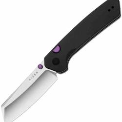 Couteau Kizer Madrac Lame Sheepsfoot Acier S45VN Manche Alu Button Lock Clip KI3693A2