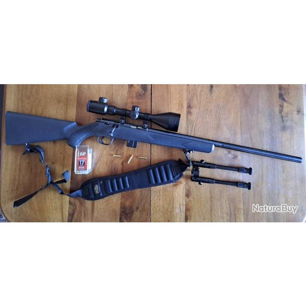 carabine Marlin model 917 V Calibre 17 HMR avec lunette et bi-pieds