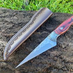 Couteau de d&eacute;coupe lame martel&eacute;e vandetta des Jos - ench&egrave;re