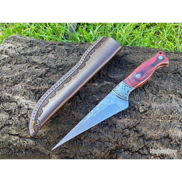 Couteau de d�coupe lame martel�e vandetta des Jos - ench�re