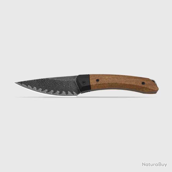 Couteau Kizer Momo Fix Lame Acier Damas VG-10 Manche Bois de Mkuruti Etui Kydex KI1124A1