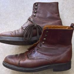 Chaussures cuir de type US WW2, brodequins, service shoes