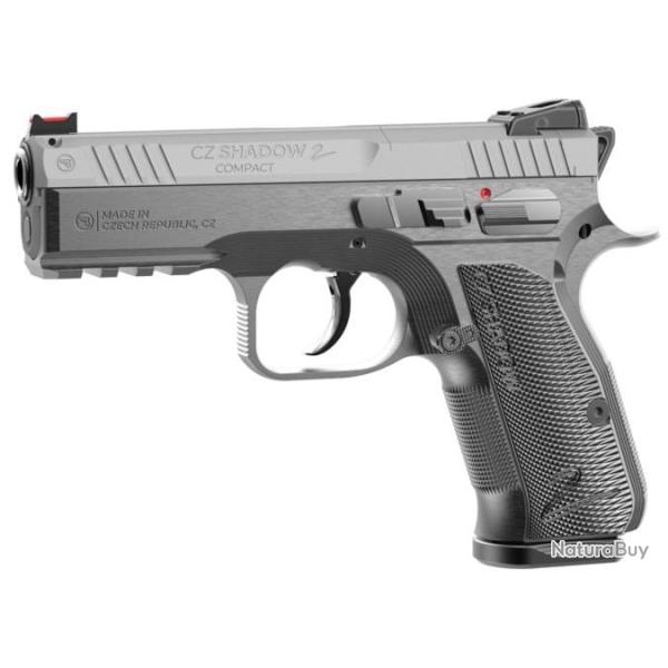 Pistolet CZ Shadow 2 Compact Industrial Silver 9x19 � 2 Chargeurs