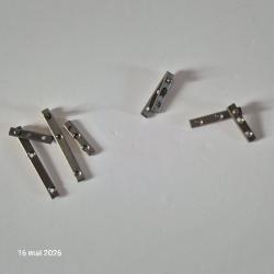 Lot de 4 charni&egrave;res pivots universelles en acier ancien