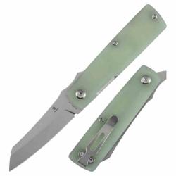 Couteau Tenable Higonokami Lame Acier D2 Reverse Tanto Manche G10 Jade Liner Lock Flipper B2135A4