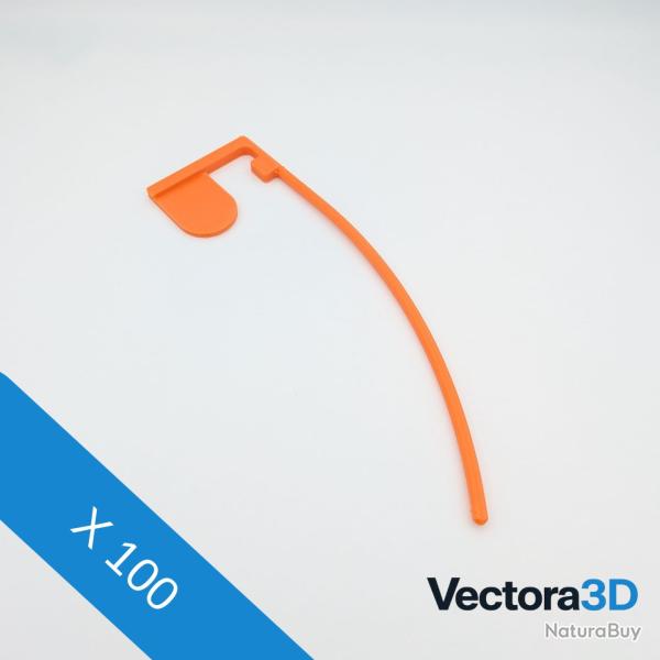 Lot de 100 t�moins de chambre orange PETG - Chamber flags / drapeaux de s�curit� tir sportif