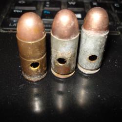 Lot de 3  cart.  de cal .45 ACP WW2 NEUTRALISEES