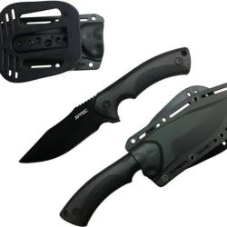 Couteau De Survie Chasse S-Tec Lame Acier 3Cr13 Manche & Etui ABS 141bk