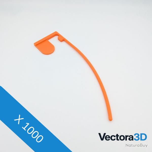 Lot de 1000 t�moins de chambre orange PETG - Chamber flags / drapeaux s�curit� stand & club de tir