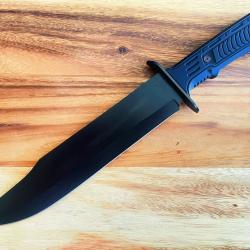 Couteau de Survie Chasse S-TEC Bowie Lame Acier Inox Manche ABS Etui Nylon 1902