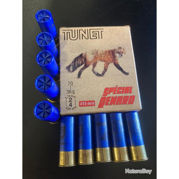 Cartouche TUNET Duo cal12/70 Sp�cial Renard 36g plomb 2 et 4