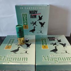 lot de 3 bo&icirc;tes de 10 cartouches 12 / 70 MINI MAGNUM MARY ARM PB 6