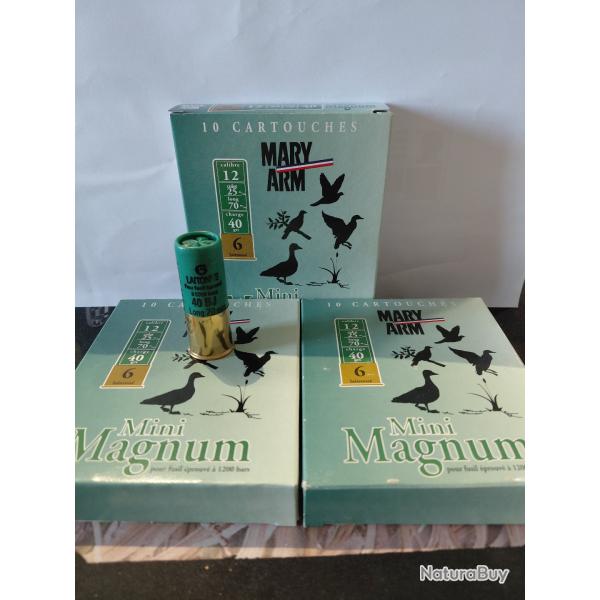 lot de 3 bo�tes de 10 cartouches 12 / 70 MINI MAGNUM MARY ARM PB 6