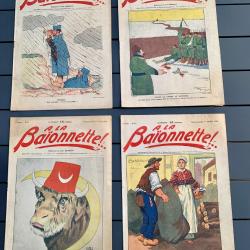 Lot 4 revues satiriques &laquo;&nbsp;&Agrave; LA BA&Iuml;ONNETTE&nbsp;&raquo; - s&eacute;rie 1 - 1915
