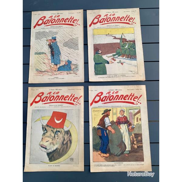 Lot 4 revues satiriques ��� LA BA�ONNETTE�� - s�rie 1 - 1915