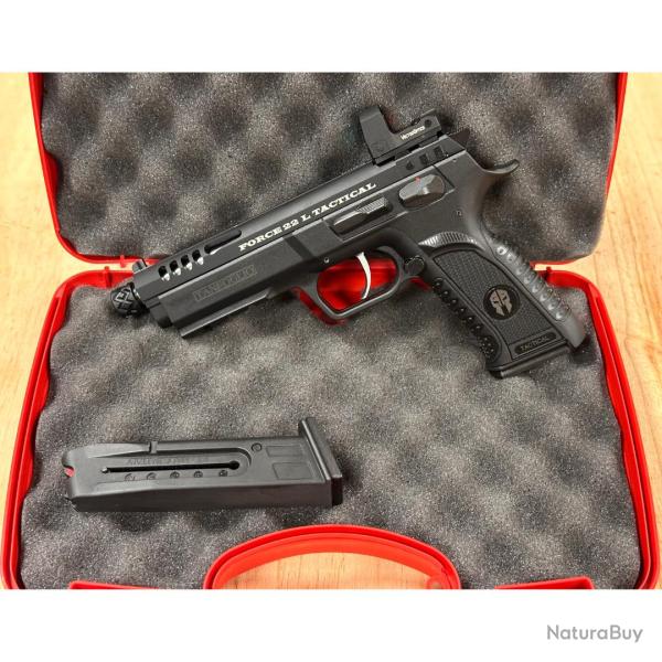 PISTOLET FORCE .22LR TACTICAL OPTIC 22LR NOIR 2026 + POINT ROUGE 3MOA - TANFOGLIO