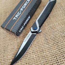 Couteau Tac Force Semi Automatique Lame Acier 3Cr13MoV Manche Plaquettes Stainless Framelock 019BS