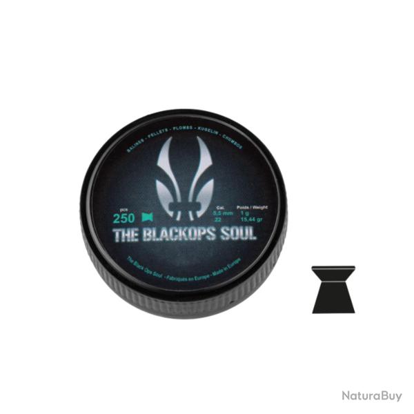 Bo�te de 250 Plombs The Black Ops Soul � t�te plate cal. 5,5 mm