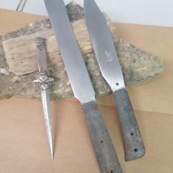 Anciennes lames couteaux chasse forge