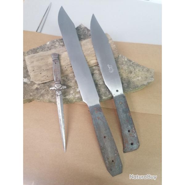 Anciennes lames couteaux chasse forge