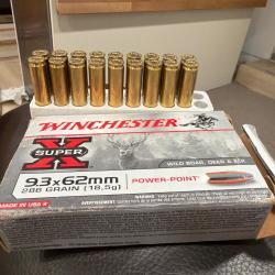 18 balle winchester 9,3x62 power-point 286grain