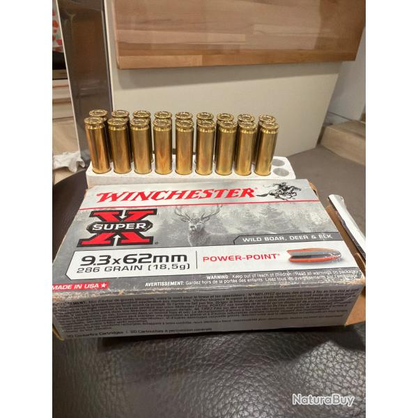 18 balle winchester 9,3x62 power-point 286grain