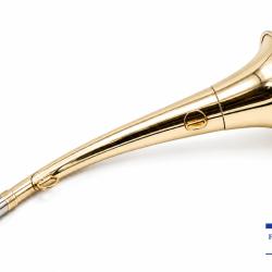 ELLESS - 160 - Trompe Ronde Cintr&eacute;e Pavillon 24 cm polie "DIANE 24" - Embout Moyen