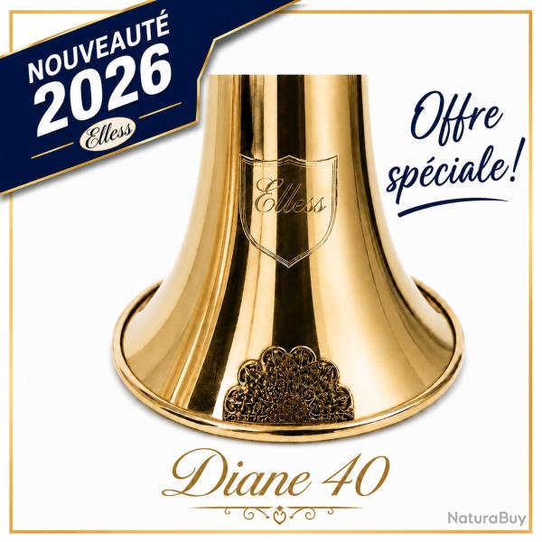 ELLESS - 165 - Trompe Ronde Cintr�e Pavillon 40 cm polie "DIANE 40" - Embout MOYEN