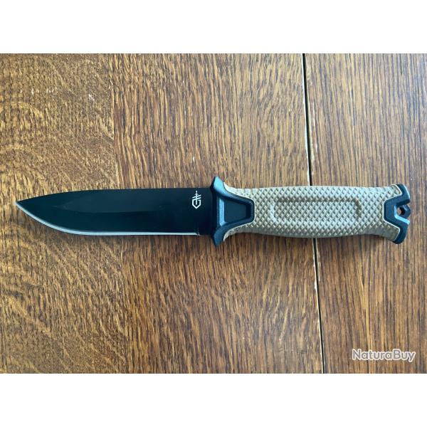 Couteau de survie OUTDOOR Militaire acier inoxydable Khaki Neuf