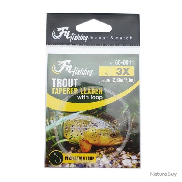 Nylon Truite Tapered leader Filfishing 2.75m 5