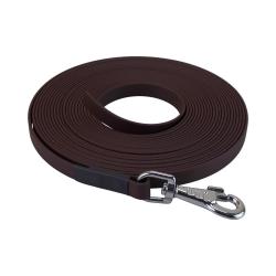 longe biothane beta plate 16 mm 2 m SANS poign&eacute;e Marron fonc&eacute;