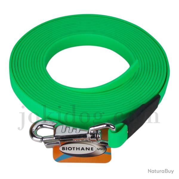 longe biothane beta plate 16 mm Vert fluo 2 m AVEC poign�e