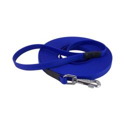 longe biothane beta plate 16 mm bleu roi 2 m AVEC poign&eacute;e